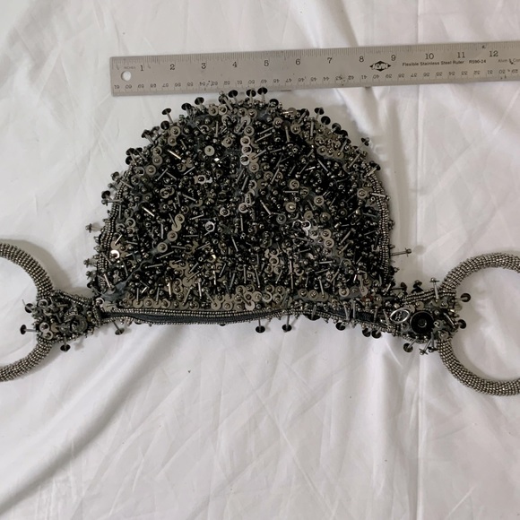 Sphere Beaded Top Handle Bag Wristlet - Picture 9 of 10